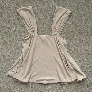 Baevely Flowy Beige Tank Top